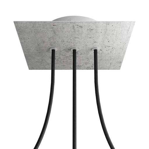 [8057730843133] Rosone Rose-One quadrato, 200 mm con 3 fori in linea e 4 fori laterali