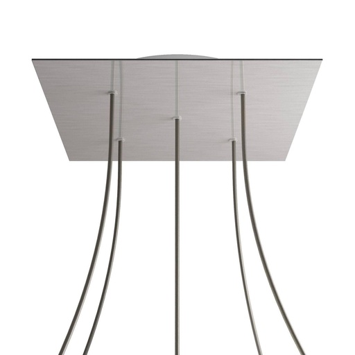 [8057730862103] Rosone XXL Rose-One quadrato, 400 mm con 5 fori e 4 fori laterali