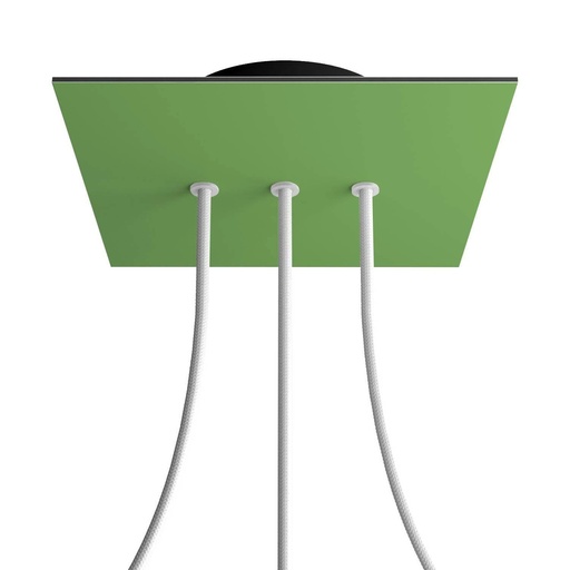 [8050997071684] Rosone Rose-One quadrato, 200 mm con 3 fori in linea e 4 fori laterali