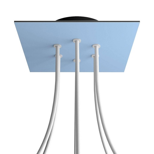 [8050997070809] Rosone Rose-One quadrato, 200 mm con 6 fori e 4 fori laterali