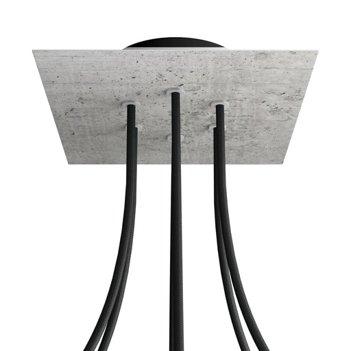 [8050997077389] Rosone Rose-One quadrato, 200 mm con 6 fori e 4 fori laterali