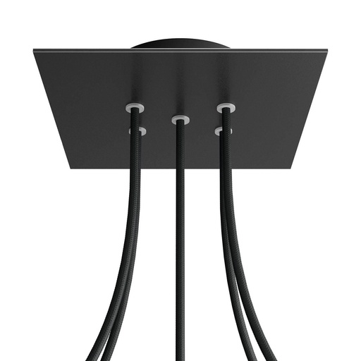 [8050997075996] Rosone Rose-One quadrato, 200 mm con 5 fori e 4 fori laterali