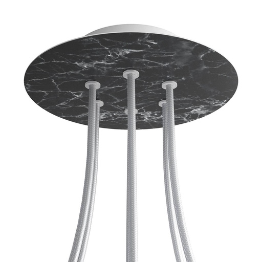 [8057730843676] Rose-One round rosette, diameter 200 mm with 6 holes and 4 side holes
