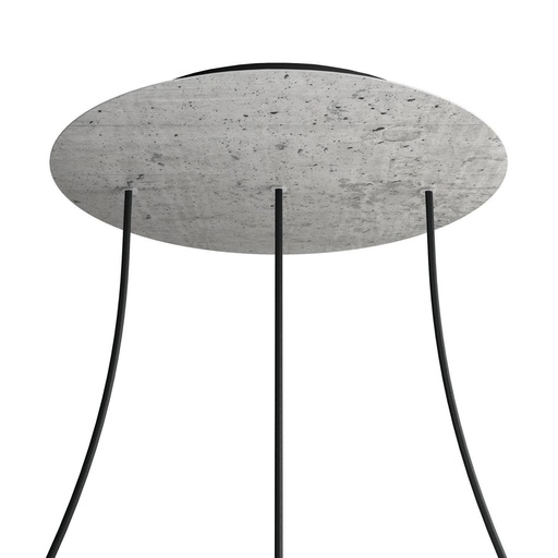 [8050997077433] Rose-One XXL rosette round, diameter 400 mm with 3 holes in line and 4