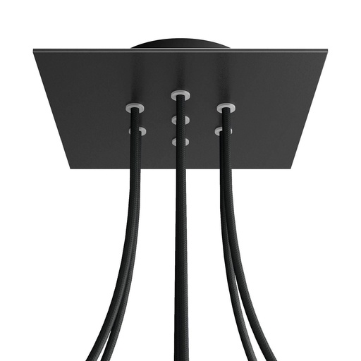 [8050997076016] Rosone Rose-One quadrato, 200 mm con 7 fori e 4 fori laterali
