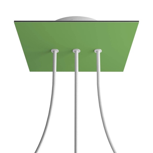 [8050997074906] Rose-One square rosette, 200 mm with 3 in-line holes and 4 side holes