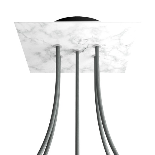 [8050997076917] Rose-One square rosette, 200 mm with 5 holes and 4 side holes