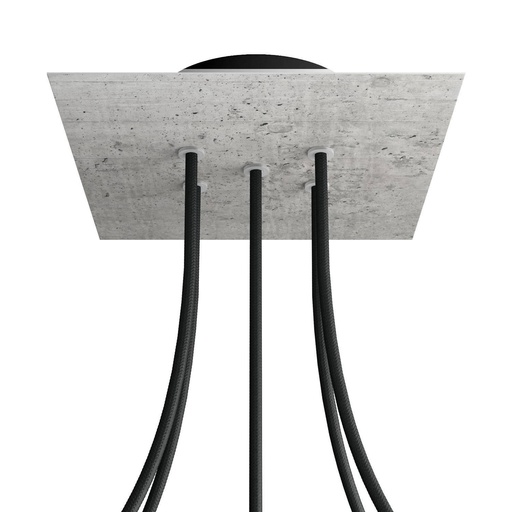 [8050997077372] Rosone Rose-One quadrato, 200 mm con 5 fori e 4 fori laterali