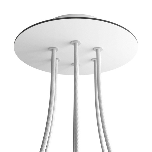 [8057730843652] Rosone Rose-One rotondo, diametro 200 mm con 6 fori e 4 fori laterali