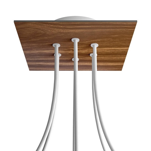 [8050997072186] Rosone Rose-One quadrato, 200 mm con 6 fori e 4 fori laterali