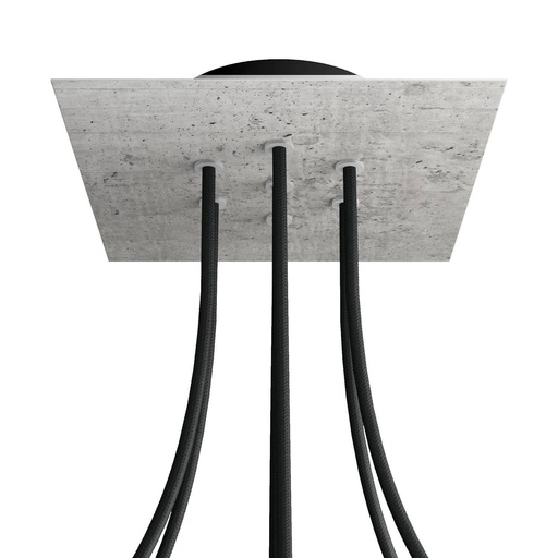 [8050997077396] Rosone Rose-One quadrato, 200 mm con 7 fori e 4 fori laterali