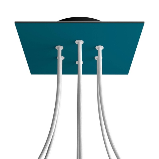 [8050997071264] Rosone Rose-One quadrato, 200 mm con 6 fori e 4 fori laterali