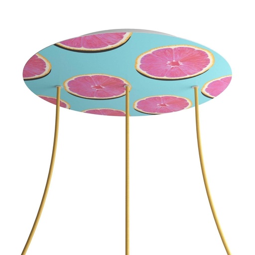 [8057730844659] Rose-One XXL rosette round, diameter 400 mm with 3 holes in line and 4