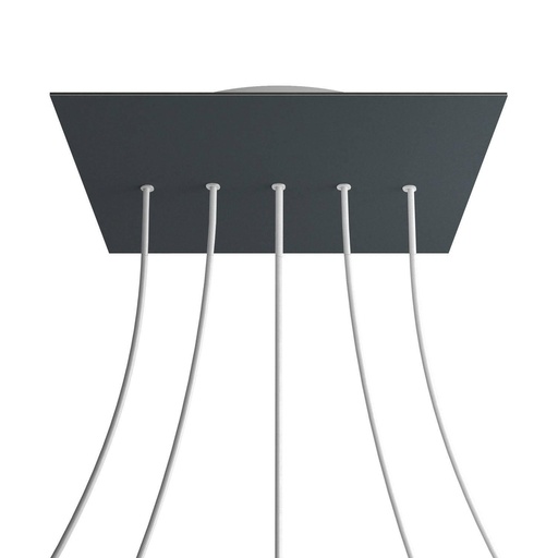 [8050997072520] Rosone XXL Rose-One quadrato, 400 mm con 5 fori in linea e 4 fori