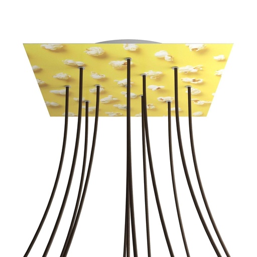 [8057730847070] Rosone XXL Rose-One quadrato, 400 mm con 12 fori e 4 fori laterali -