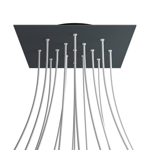 [8050997069247] Rosone XXL Rose-One quadrato, 400 mm con 15 fori e 4 fori laterali