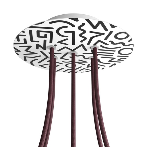 [8057730843485] Rose-One round rosette, diameter 200 mm with 5 holes and 4 holes