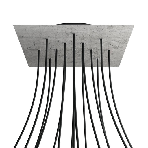[8050997077693] Rosone XXL Rose-One quadrato, 400 mm con 15 fori e 4 fori laterali