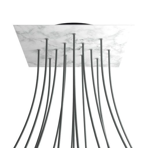 [8050997077235] Rosone XXL Rose-One quadrato, 400 mm con 15 fori e 4 fori laterali
