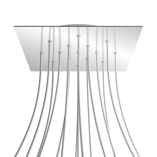 [8050997072926] Rosone XXL Rose-One quadrato, 400 mm con 15 fori e 4 fori laterali
