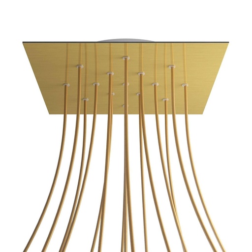 [8057730862356] Rosone XXL Rose-One quadrato, 400 mm con 15 fori e 4 fori laterali