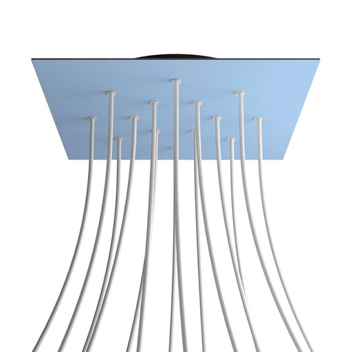 [8050997070618] Rosone XXL Rose-One quadrato, 400 mm con 14 fori e 4 fori laterali