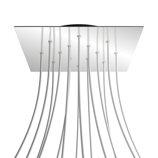 [8050997069698] Rosone XXL Rose-One quadrato, 400 mm con 14 fori e 4 fori laterali