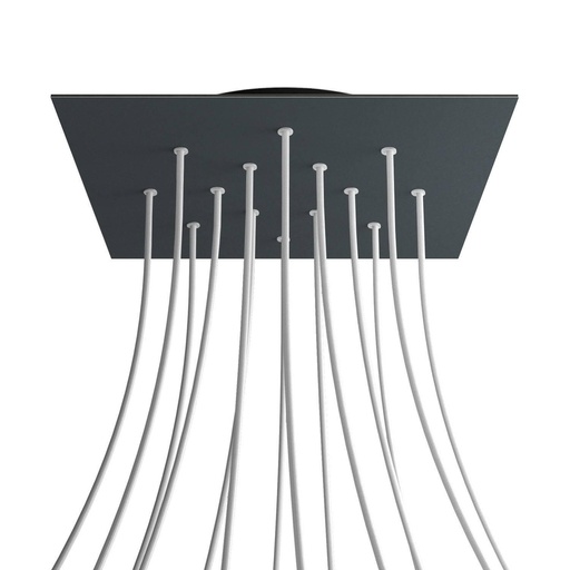 [8050997069230] Rosone XXL Rose-One quadrato, 400 mm con 14 fori e 4 fori laterali