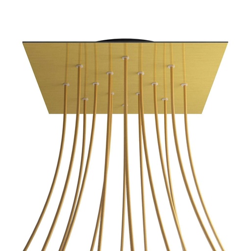 [8050997078140] Rosone XXL Rose-One quadrato, 400 mm con 14 fori e 4 fori laterali