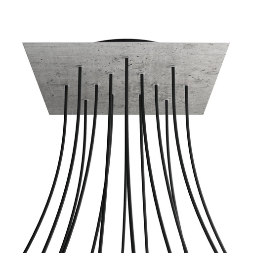[8050997077686] Rosone XXL Rose-One quadrato, 400 mm con 14 fori e 4 fori laterali