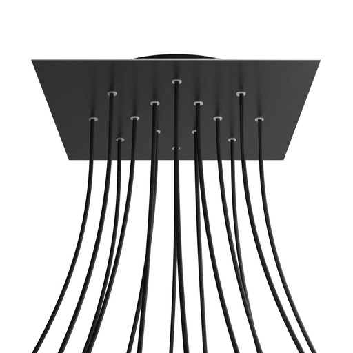 [8050997076306] Rosone XXL Rose-One quadrato, 400 mm con 14 fori e 4 fori laterali