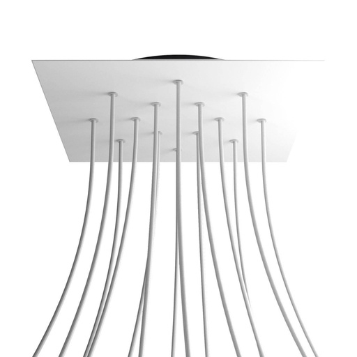 [8050997075842] Rosone XXL Rose-One quadrato, 400 mm con 14 fori e 4 fori laterali