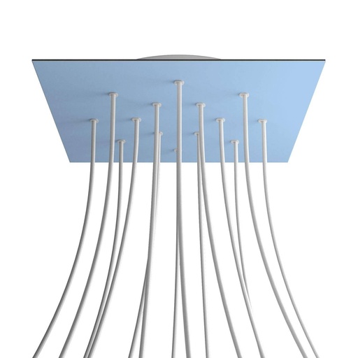 [8050997073831] Rosone XXL Rose-One quadrato, 400 mm con 14 fori e 4 fori laterali