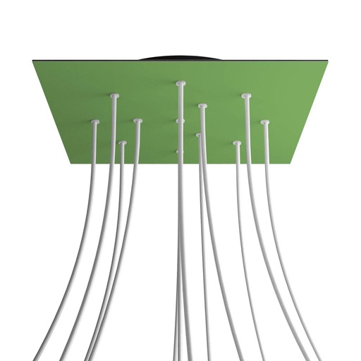 [8050997071523] Rosone XXL Rose-One quadrato, 400 mm con 12 fori e 4 fori laterali