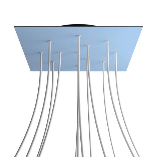[8050997070601] Rosone XXL Rose-One quadrato, 400 mm con 12 fori e 4 fori laterali