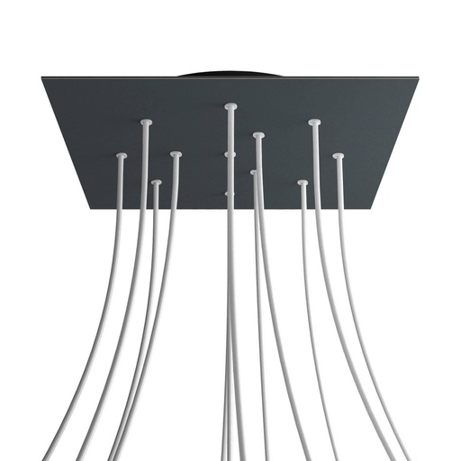 [8050997069223] Rosone XXL Rose-One quadrato, 400 mm con 12 fori e 4 fori laterali