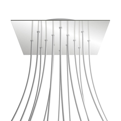 [8050997072919] Rosone XXL Rose-One quadrato, 400 mm con 14 fori e 4 fori laterali