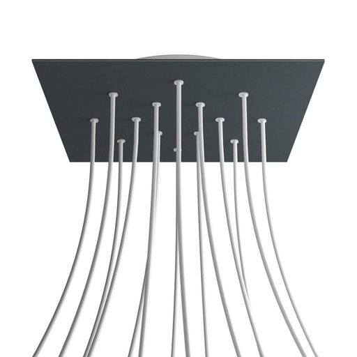 [8050997072452] Rosone XXL Rose-One quadrato, 400 mm con 14 fori e 4 fori laterali