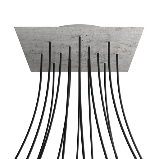 [8057730847278] Rosone XXL Rose-One quadrato, 400 mm con 14 fori e 4 fori laterali