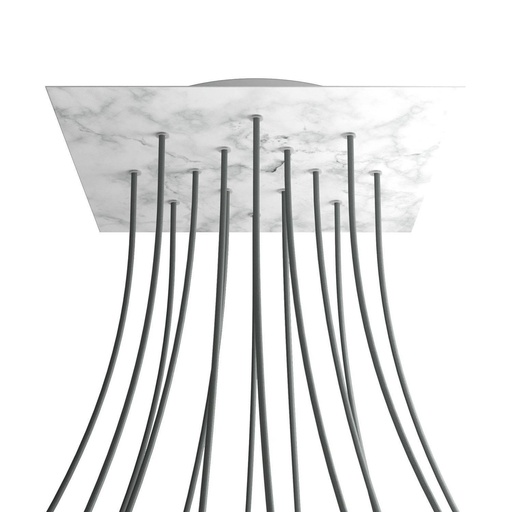 [8057730847261] Rosone XXL Rose-One quadrato, 400 mm con 14 fori e 4 fori laterali