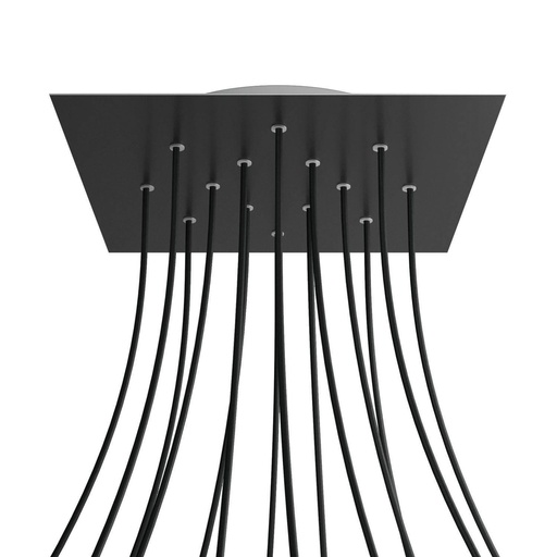 [8057730847247] Rosone XXL Rose-One quadrato, 400 mm con 14 fori e 4 fori laterali