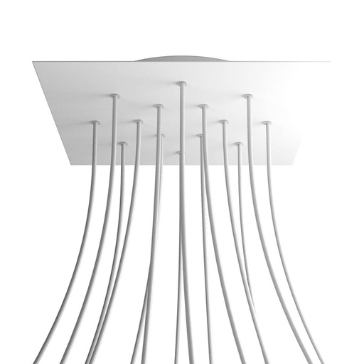 [8057730847230] Rosone XXL Rose-One quadrato, 400 mm con 14 fori e 4 fori laterali