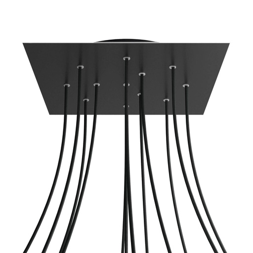 [8050997076290] Rosone XXL Rose-One quadrato, 400 mm con 12 fori e 4 fori laterali