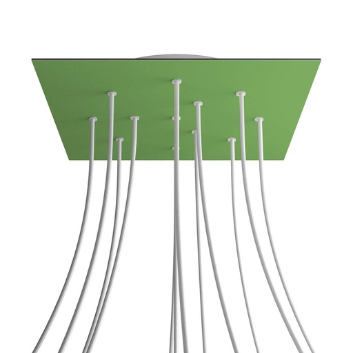 [8050997074746] Rosone XXL Rose-One quadrato, 400 mm con 12 fori e 4 fori laterali