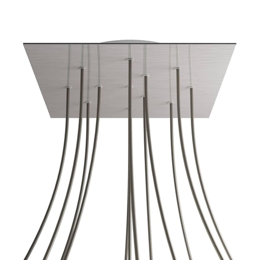 [8057730862318] Rosone XXL Rose-One quadrato, 400 mm con 12 fori e 4 fori laterali