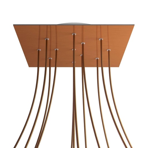[8057730862301] Rosone XXL Rose-One quadrato, 400 mm con 12 fori e 4 fori laterali