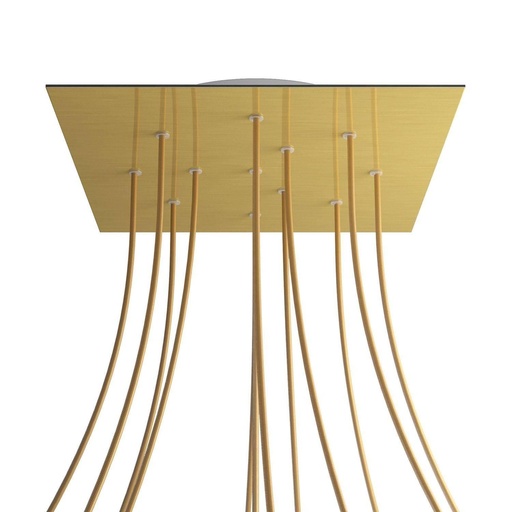 [8057730862295] Rosone XXL Rose-One quadrato, 400 mm con 12 fori e 4 fori laterali