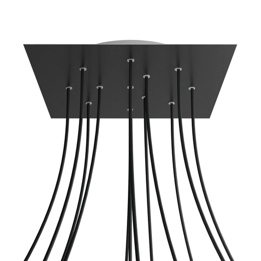 [8057730847018] Rosone XXL Rose-One quadrato, 400 mm con 12 fori e 4 fori laterali