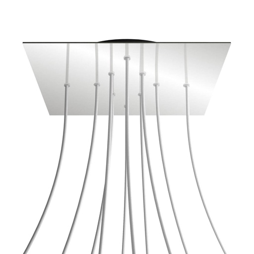 [8050997069674] Rosone XXL Rose-One quadrato, 400 mm con 10 fori e 4 fori laterali
