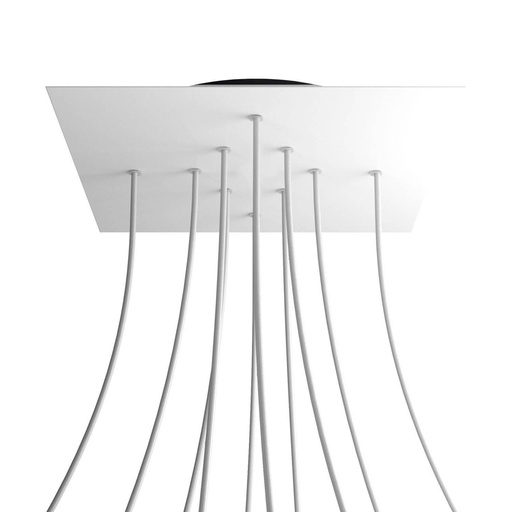[8050997075828] Rosone XXL Rose-One quadrato, 400 mm con 10 fori e 4 fori laterali